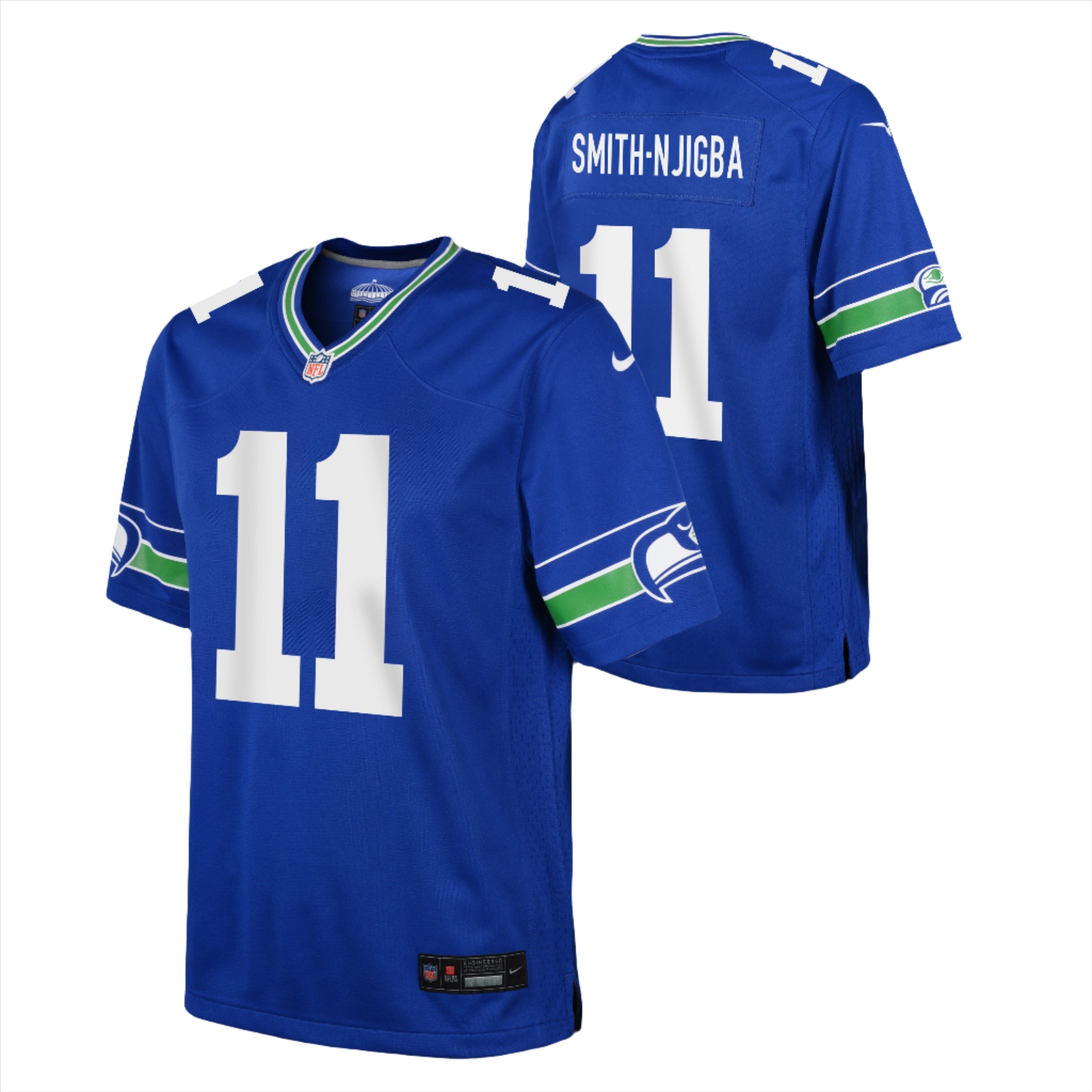 Youth Seattle Seahawks Jaxon Smith-Njigba Royal Blue Retro Throwback Nike Game Jersey