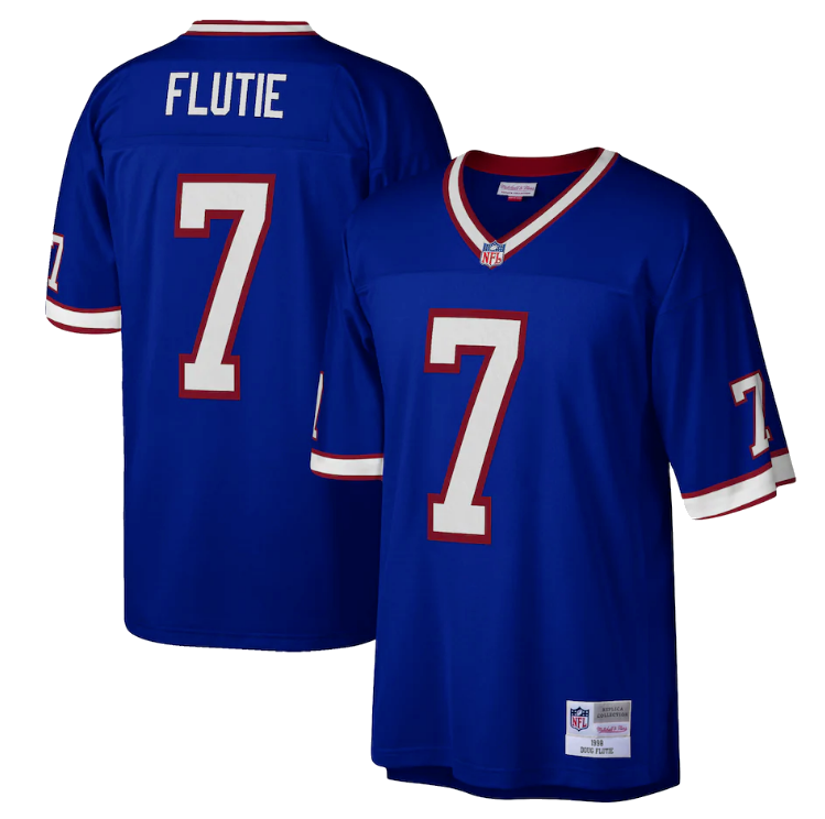 Mens Buffalo Bills Doug Flutie Mitchell &amp; Ness Royal Blue Retired Player Vintage Jersey