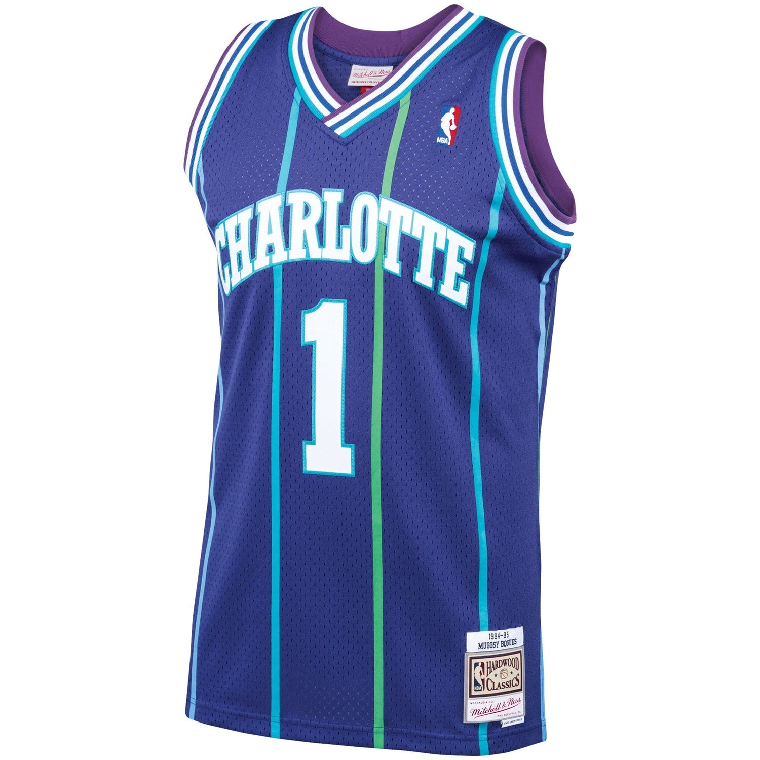 Men’s Muggsy Bogues Charlotte Hornets 1994-95 Purple Swingman Jersey By Mitchell &amp; Ness