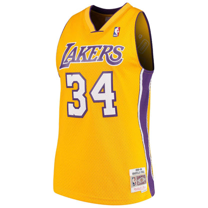 Men’s Shaquille O’Neal Los Angeles Lakers 1999-00 Gold Swingman Jersey By Mitchell &amp; Ness