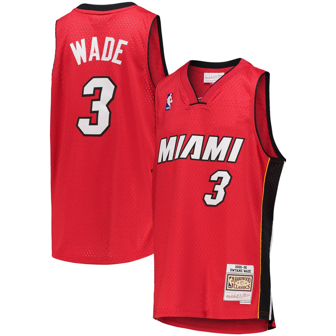 Youth Miami Heat Dwyane Wade Mitchell &amp; Ness Red 2005-06 Hardwood Classics Jersey