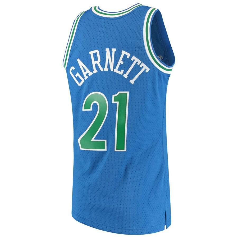 Mens Minnesota Timberwolves Kevin Garnett Mitchell &amp; Ness Blue 1995-96 Hardwood Classics Swingman Jersey