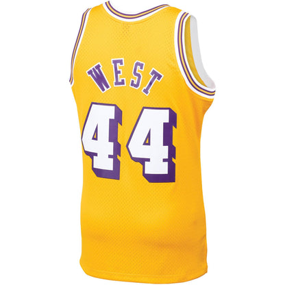 Mens Jerry West Los Angeles Lakers Mitchell &amp; Ness Gold 1971-72 Hardwood Classics Swingman Jersey