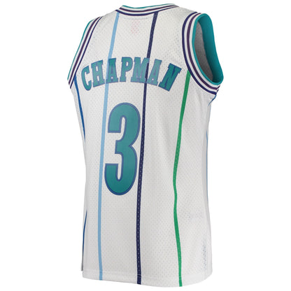 Men’s Rex Chapman Charlotte Hornets 1988-89 White Swingman Jersey By Mitchell &amp; Ness