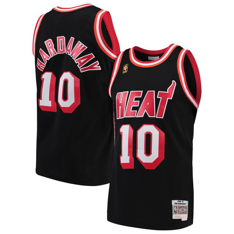 Miami Heat Tim Hardaway Mitchell &amp; Ness NBA Mens Hardwood Classic Swingman Jersey